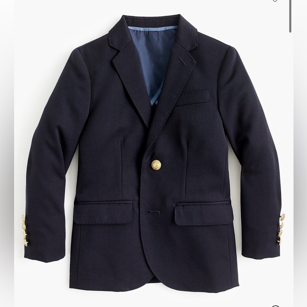 Boys Crewcuts Ludlow two button blazer in navy wool Sz 8 retail $119
